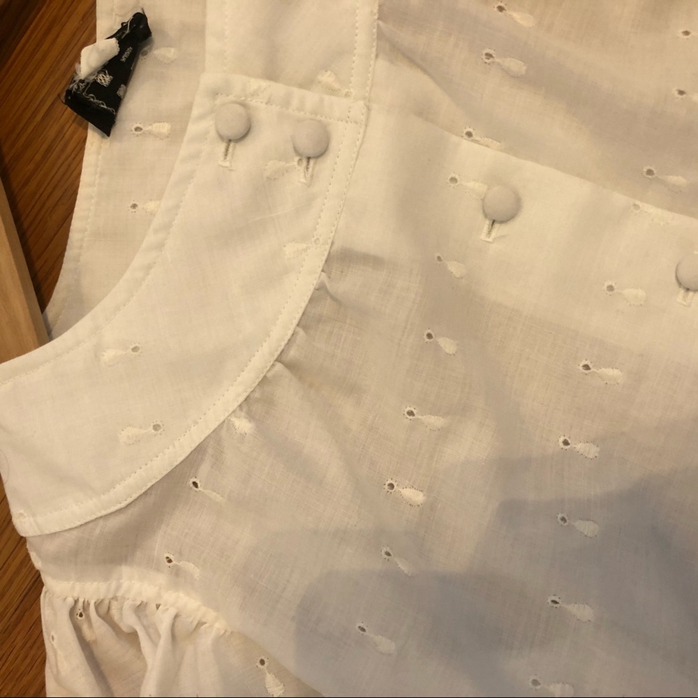 Vintage Harve Berand white cotton eyelet top/skirt